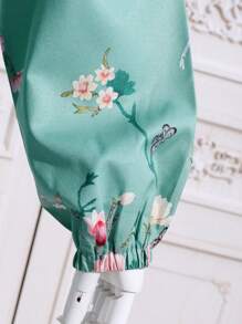 Vestido de manga larga y cintura ceñida con estampado floral, transpirable, para niña preadolescente