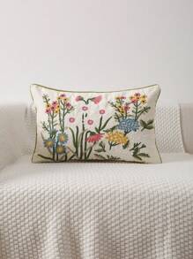 Miater 花朵刺繡靠墊套不附帶墊芯 - 彩色 - 查看 5