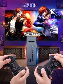 Consola de videojuegos retro M8,  Game Stick Lite 2023 HD Nuevo. Videojuego con Más de 10000 juegos Incorporados.2 gamepad inalámbrico, Soporte de salida de alta definición - Negro - Ver 2