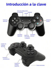 Consola de videojuegos retro M8,  Game Stick Lite 2023 HD Nuevo. Videojuego con Más de 10000 juegos Incorporados.2 gamepad inalámbrico, Soporte de salida de alta definición - Negro - Ver 4