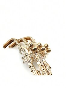 Customized Hanging Plating Light Gold Flower Surface Design Purse Metal Frame For Evening Bag - Gold - View 7