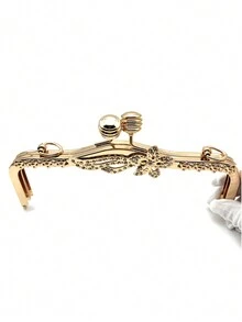 Customized Hanging Plating Light Gold Flower Surface Design Purse Metal Frame For Evening Bag - Gold - View 9