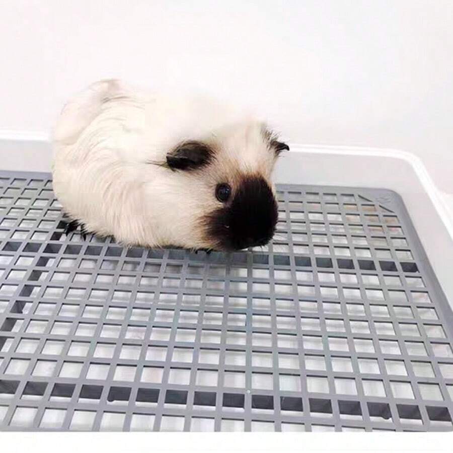 Baño pequeño para mascotas para conejos, caja de arena para conejitos con compartimentos grandes y pequeños, bandeja para desechos de animales - Multicolor - Ver 1