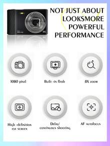 4K數位相機，高畫素，高清晰，自拍功能，可上傳到手機，適合學生入門，旅行攝影，復古CCD