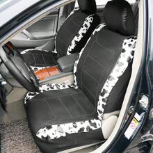 Cow Pattern Car Seat Cover Front Pairs Cover PVC Seat Cushion Airbag Compatible Universal Fit Auto Accessories,Car Seat Cover Full Set - one-size - View 3