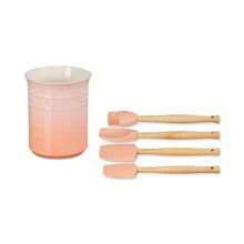 Le Creuset Juego de 5 piezas de utensilios con tarro de cerámica para utensilios - PECHE - Ver 4