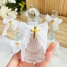 10 Bộ Chai Nước Thánh 50ml Chai thủy tinh Cơ đốc giáo Công giáo với 10 chiếc ghim chéo ve áo và ruy băng ren để làm quà tặng thánh Hộp đựng rỗng để ủng hộ tiệc cưới Quà tặng cho khách - Trong sáng - Xem 4