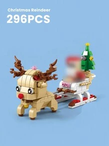 Conjunto de Blocos de Montar 6 em 1 com Papai Noel, Boneco de Neve, Rena, Árvore de Natal, Trenzinho Pequeno, Casa de Natal, Casa de Pão de Mel, Trenó da Rena, Bolo de Natal, Casa de Waffle, Caixa de Música de Árvore de Natal, 14+ anos, Modelo Educativo DIY para Montagem, Decoração de Festa de Natal, Blocos de Montar de Trem, Decorações de Árvore de Natal, Blocos de Montar de Carros - Multicolorido - Visão 21