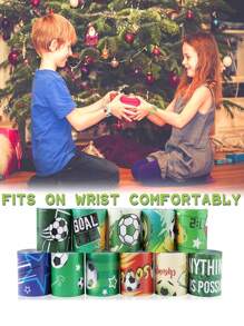 12 piezas Anillo de snap de fútbol Pulseras de golpe de fútbol de PVC Pulseras de golpe de snap para fiestas de fútbol, regalos para fiestas con bandas de muñeca para niños y niñas, Pulseras de snap de niños para bolsas de fiesta, regalos de cumpleaños de fútbol para niños Pulseras de snap de fútbol Golpeando Pulseras para fiestas de cumpleaños de niños - Multicolor - Ver 5