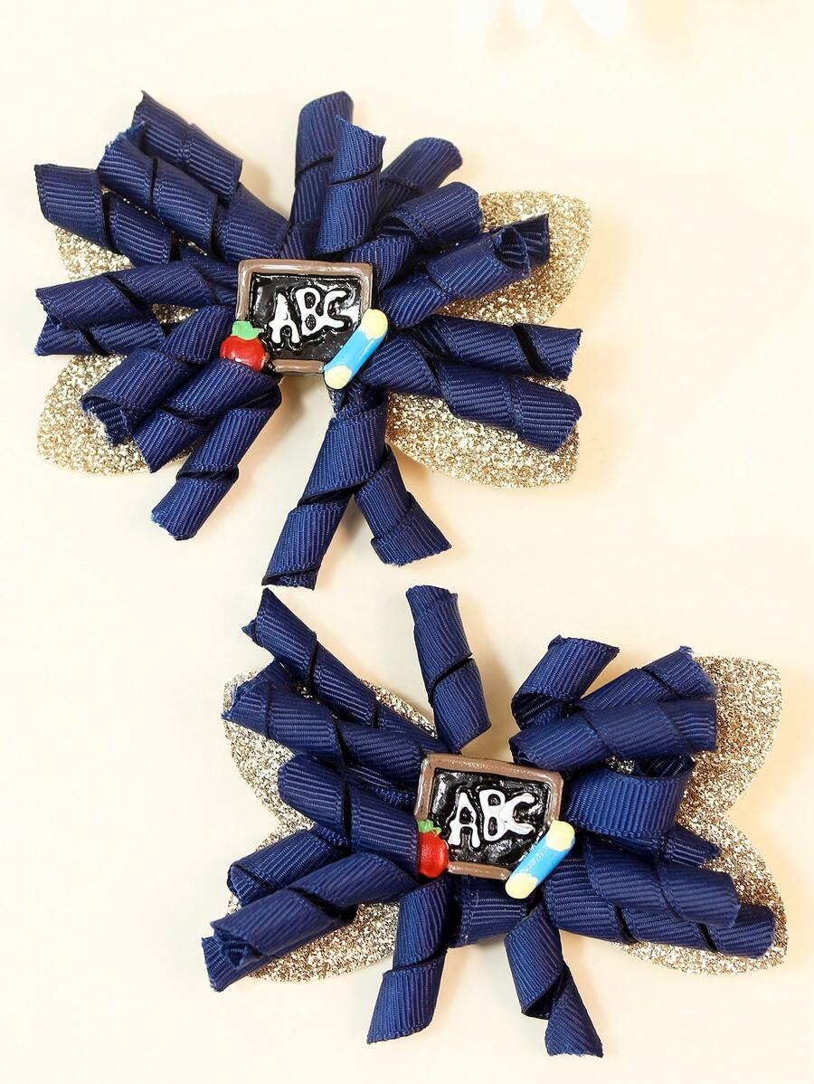 2 piezas de clips de cabello con lazo brillante para niñas pequeñas, medianas y grandes, adecuados para uso diario