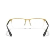 Ray-Ban RX6335 Unisex Rectangle Eyeglasses - Gold Blk - View 7