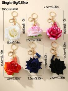 1pc Girl Flower & Tassel Keychain - Flowers - View 7
