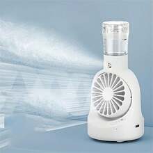 1 pieza Ventilador humidificador portátil para aire acondicionado facial con rocío refrescante, con batería recargable, humidificación hidratante, cómodo y refrescante - Multicolor - Ver 5