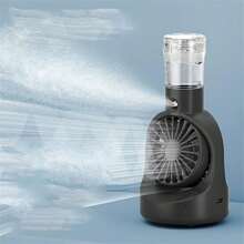 1 pieza Ventilador humidificador portátil para aire acondicionado facial con rocío refrescante, con batería recargable, humidificación hidratante, cómodo y refrescante - Multicolor - Ver 3