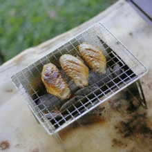 1pc Outdoor Folding Stainless Steel Mini BBQ Grill Rack - White - View 5