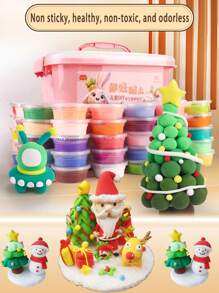 超轻粘土24/36色儿童手工橡皮泥太空彩色粘土幼儿园手工DIY粘土12色 - 超輕黏土 - 查看 7