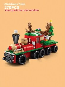 Conjunto de Blocos de Montar 6 em 1 com Papai Noel, Boneco de Neve, Rena, Árvore de Natal, Trenzinho Pequeno, Casa de Natal, Casa de Pão de Mel, Trenó da Rena, Bolo de Natal, Casa de Waffle, Caixa de Música de Árvore de Natal, 14+ anos, Modelo Educativo DIY para Montagem, Decoração de Festa de Natal, Blocos de Montar de Trem, Decorações de Árvore de Natal, Blocos de Montar de Carros - Multicolorido - Visão 20