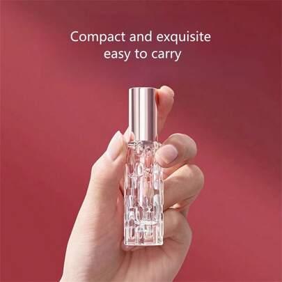 1PC 10ml Glass Perfume Spray Bottle Aluminum Spray Head Perfume Dispenser Bottle Press Empty Bottle ,Fragrance Refillable Bottle With Pump, Living Room Home Bedroom Bathroom House Decor, Travel Stuff, Wedding, Party, Birthday, Gifts For Men Mom Dad Friends, New Years, Accessories, Funny Gift, Perfume Bottle