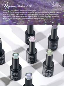 Miss Gooey熱門鑽石貓眼凝膠指甲油，2024年春夏季新品熱門貓眼指甲油，全息閃粉鑽石凝膠貓眼，UV LED美甲凝膠指甲油，適用於美甲沙龍和家庭DIY - 彩色 - 查看 7