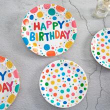 Happy Birthday Party Supplies Set, Disposable Paper Birthday Plates, Napkins, Cups And Colorful Decoration Items, Stylish Party Gift,Christmas