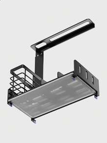 This Dishcloth Storage Rack Is Designed To Hold Multiple Dishcloths Or Towels, Keeping Your Kitchen Organized And Tidy. It Is The Perfect Storage Solution For Any Kitchen. The Dishcloth Storage Rack Is Not Just For Dishcloths. It Can Also Be Used To Store Kitchen Towels, Gloves, And Other Kitchen Essentials. It Can Be Used Stand-Alone Or Mounted On The Wall To Save The Minimal Amount Of Space In Your Kitchen. Made Of Sturdy Metal, It Ensures To Withstand The Test Of Time. The Surface Is Rust-Resistant And Aesthetically , Blending In Well With Any Kitchen Decor. - Black - View 7