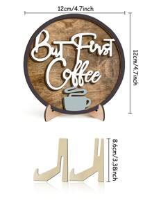 1Pc 3D But First Coffee Wooden Coffee Bar Sign For Coffee Bar Table Decor,Rustic Round Small Coffee Signs Tiered Tray Decor For Kitchen Sign Best Gifts Birthday Graduation