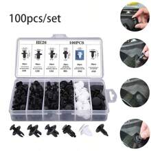 Pack 100 Fixadores Fênder Parafuso Plástico Para-choque Carro Clip de Retentor - Preto - Visão 9