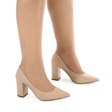 Scarpin Feminino Nude Bico Clássico Salto Alto Confortável Moda