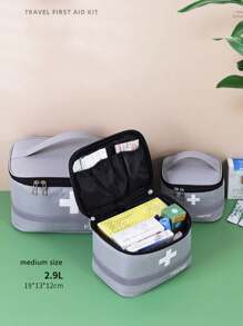 1入組便攜式醫療袋，適用於旅行和戶外活動，具有隔層功能，家庭收納健康套件，使用織物材料 - 彩色 - 查看 8