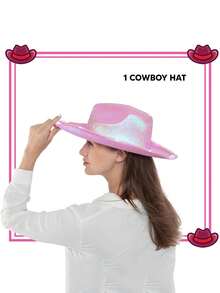 1 Máy Tính Màu Hồng Giả Tưởng Mũ Da Bò Lấp Lánh Lấp Lánh Mũ Cao Bồi Cho Cao Bồi Miền Tây Đảng Theo Chủ Đề Màu Da Bò Trang Phục Mũ - Nhiều màu - Xem 4