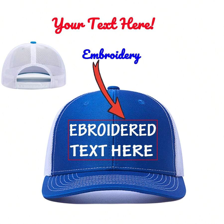 GINPAI Tên & Văn Bản Tùy Chỉnh Mũ Trucker Thêu Cho Nam Nữ Mũ Lưới Snapback Có Thể Điều Chỉnh Tuyệt Vời Cho Mũ Bóng Chày Ngoài Trời