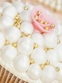 Decoraciones para pasteles con perlas doradas simuladas (no comestibles) de 85g/paquete, perfectas para decorar cupcakes, galletas, helados y fiestas, aniversarios de bodas, celebraciones de cumpleaños y graduaciones - Multicolor - Ver 5