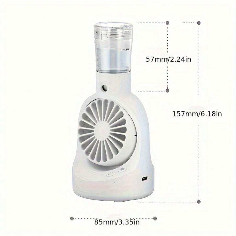 Mini Ventilateur Portable Avec Brumisateur USB Rechargeable - 5 Vitesses, Pliable, Idéal Bureau Et Voyage - 9