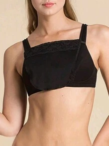 1pc/2pcs Women's Color Block Lace Bra Pad Bralette Accessories With Striped Pattern, Removable & Washable Push Up Bra Pads Made Of Woven Polyester