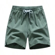 2pcs Summer Boyfriend Style Men's Sports Shorts, Breathable Casual Zipper Pocket Bermuda Shorts, Sport Fitness Running Cycling Lightweight Pants