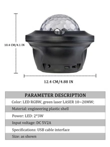1pc Led Projection Light, Modern PC Water Wave Design Projection Light For Home Decoration