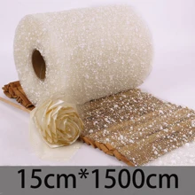 1卷雪花網紗玫瑰花束包裝材料，手工絲帶玫瑰花包裝紙，花編網紗DIY禮品包裝紙，適用於鮮花、婚禮裝飾、花束用品、紙巾、禮品包裝、婚禮包裝，適合任何場合 - 彩色 - 查看 10