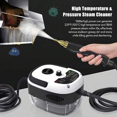 Steam Cleaner 1500W High Temperature Pressurized Steam Cleaner Portable Steam Cleaning Machine 10S Fast Heating
