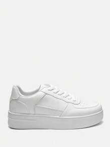 New Fashion Spring And Autumn Casual Sports Shoes, Thick Soled Elevator Sneakers For Teens And Skateboarding, White
