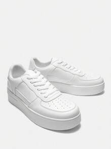 New Fashion Spring And Autumn Casual Sports Shoes, Thick Soled Elevator Sneakers For Teens And Skateboarding, White