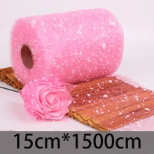 1卷雪花網紗玫瑰花束包裝材料，手工絲帶玫瑰花包裝紙，花編網紗DIY禮品包裝紙，適用於鮮花、婚禮裝飾、花束用品、紙巾、禮品包裝、婚禮包裝，適合任何場合 - 彩色 - 查看 18