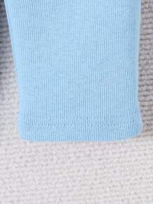 新生兒男寶寶熊印花長袖連體褲4件套裝 - 藍色 - 查看 4