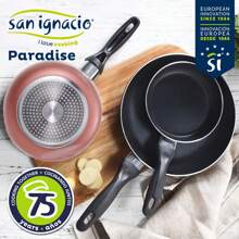 San Ignacio Set di 3 padelle Ø16/20/24 cm in alluminio stampato, adatte all'induzione, collezione Paradise