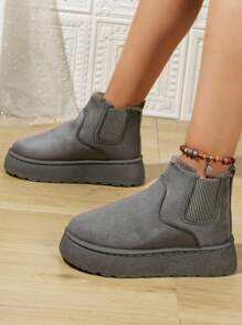 Women's Thickened And Plush Snow Boots, New Arrivals For Autumn And Winter With High-Quality Material, Thickened Soles To Increase Height And Add Elegance To Your Casual And Fashionable Outfits