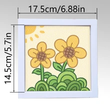 1入組附框太陽花DIY鑽石畫，DIY鑽石畫套件配件，適用於家居裝飾 - 彩色 - 查看 4