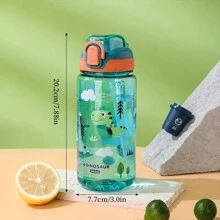 1入組600ml卡通水瓶,帶有可愛防漏蓋和彈跳蓋,塑料製,適用於戶外露營和運動 - 多色 - 查看 2