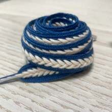 多色小麥穗創意鞋帶，適用於粗底運動鞋，釋放你的想像力 - 藍白色 - 查看 2