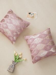 1pc PV Velvet Sequin Cushion Cover Without Pillow Insert, Polyester American Style Square Sequin Embroidery Decorative Throw Pillow Case For Party, Living Room, Holiday Use