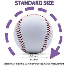 Baseball, 12 Pack Standard Size Baseballs Practice Training Baseballs Unmarked Baseball Soft Toss, Batting, Fielding, Hitting, Pitching - White - View 3