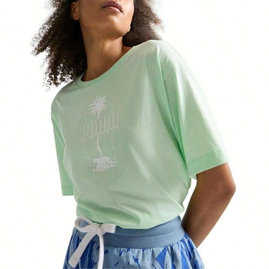Women's Essentials Palm Resort Graphic T-Shirt - Fresh Mint - View 1